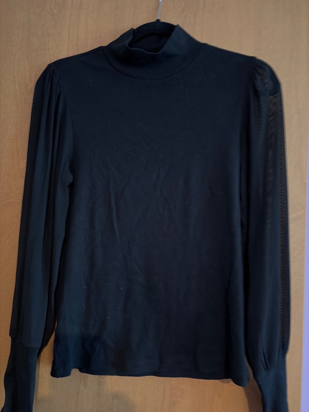 Sanctuary, black turtleneck with sheer sleeves M